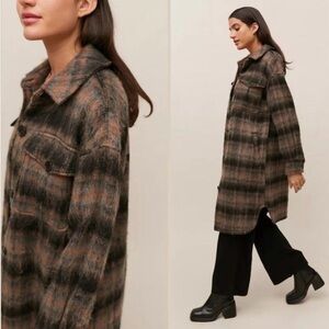 7 For All Mankind Brushed Plaid Shacket